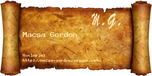 Macsa Gordon névjegykártya